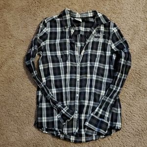 Women's medium black white silver HD Harley button